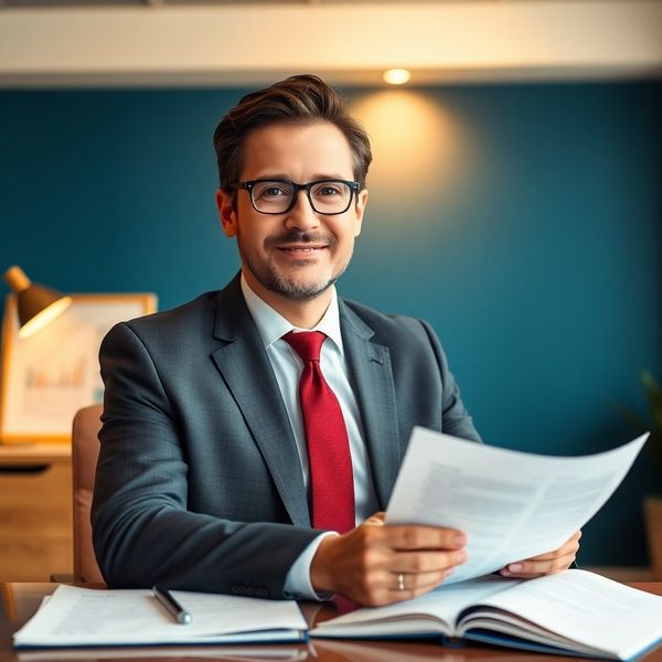 Portret al unui consultant financiar senior la birou